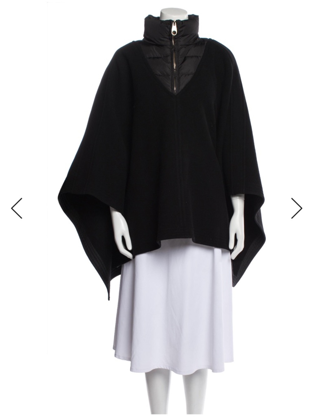Black Chloe Wool and Nylon Poncho